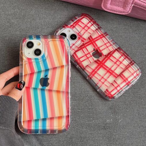 Cute Rainbow Lines iPhone Transparent Case