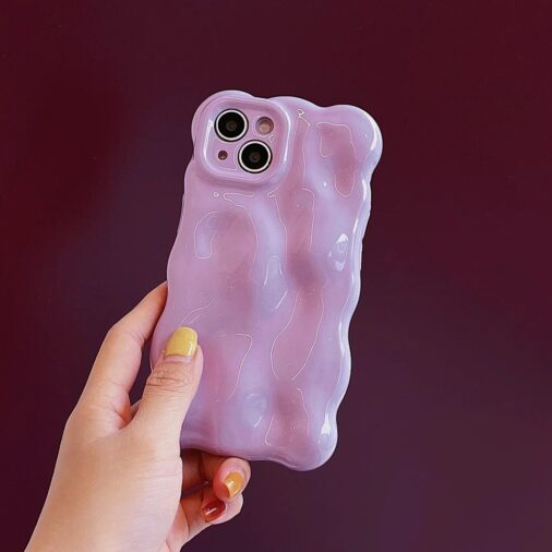 Bubble Wave Texture Plating iPhone Silicone Case