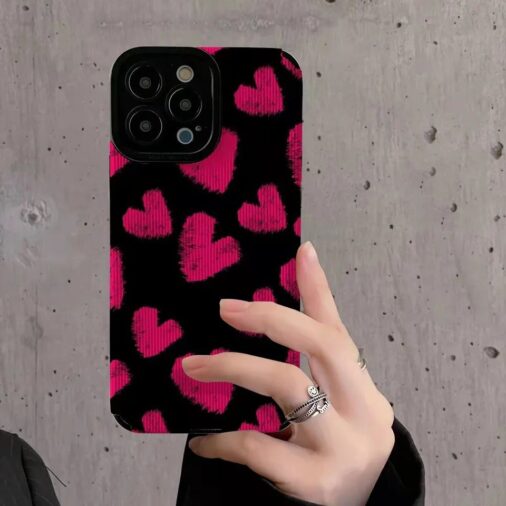 Love Hearts iPhone Textured Silicone Case