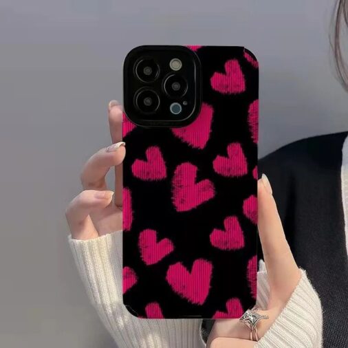 Love Hearts iPhone Textured Silicone Case