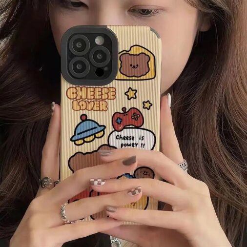 Cute Cheese iPhone Textured Silicone Case