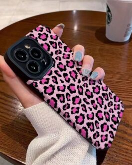 Pink Leopard iPhone Textured Silicone Cases