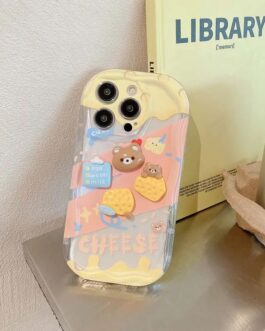 3D Cartoon Cheese Bear iPhone Soft Case