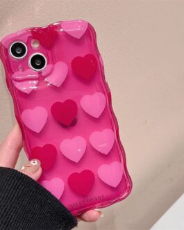 Lovely Pink Heart iPhone Soft Case
