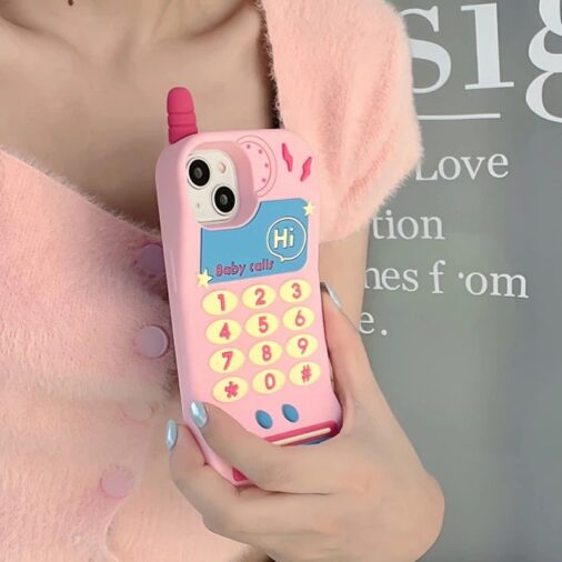 3D Pink Cellphone Silicone Rubber Case