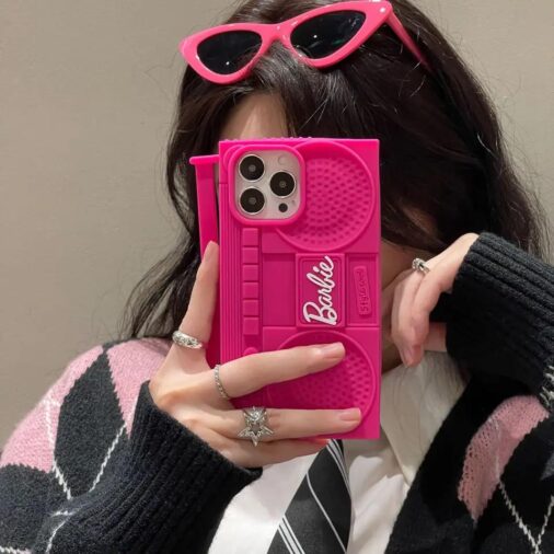 Barbie Pink Speaker Silicone Rubber iPhone Case