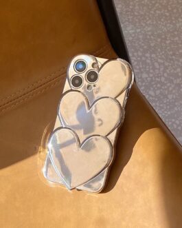 Heart Silver 3D Glossy Soft Case