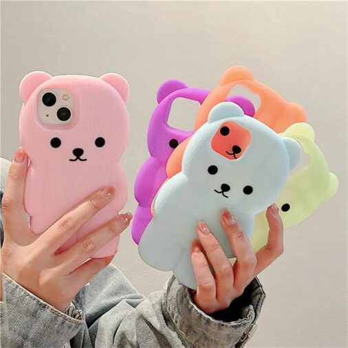 Cute 3D Candy Bear Silicone Rubber Case