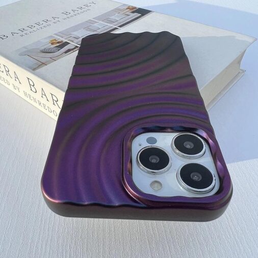 Dark Purple Textured Glossy iPhone Soft Case