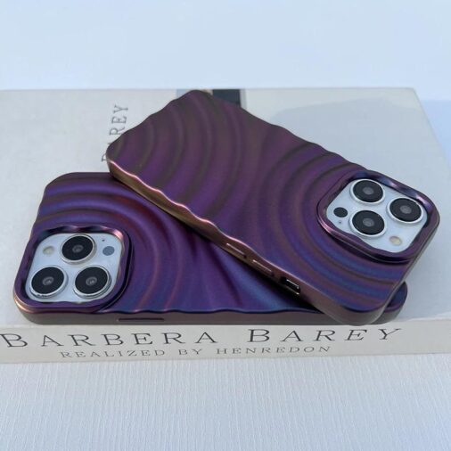 Dark Purple Textured Glossy iPhone Soft Case