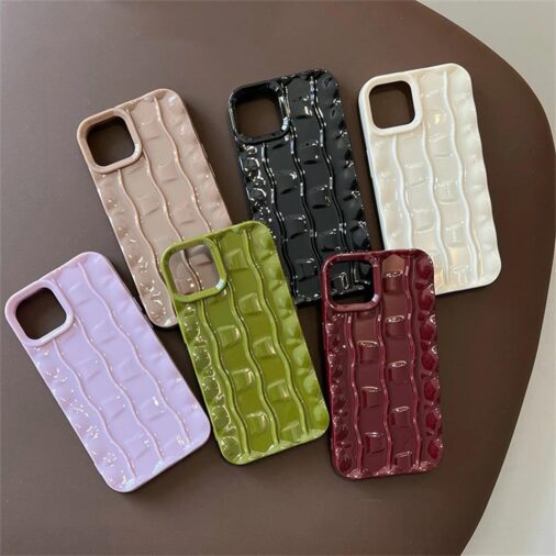 Luxury 3D Wavy Glossy Textured iPhone Case