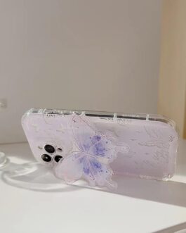 Purple Butterfly iPhone Holder Soft Case