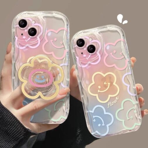 Flower Holder Transparent Silicone Case For iPhone 13