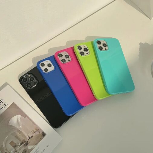 Neon Candy Colors Solid Glossy iPhone Soft Thin Case