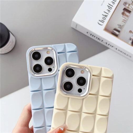 3D Cubic Bubble Silicone iPhone Rubber Case With White Border