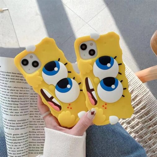 SpongeBob Cartoon Eyes iPhone 3D Rubber Soft Case