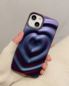 Heart Dark Purple iPhone 3D Textured Case