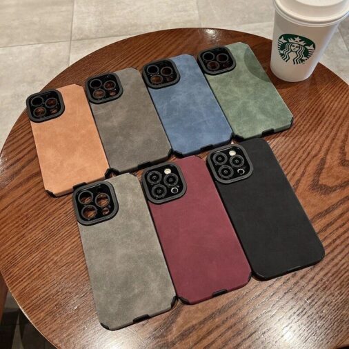 Luxury Leather Matte Soft Silicone iPhone Case
