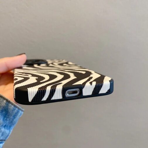 Wrinkle Zebra Textured iPhone Textured Soft Silicone Case