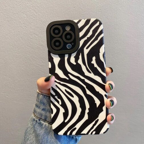 Wrinkle Zebra Textured iPhone Textured Soft Silicone Case