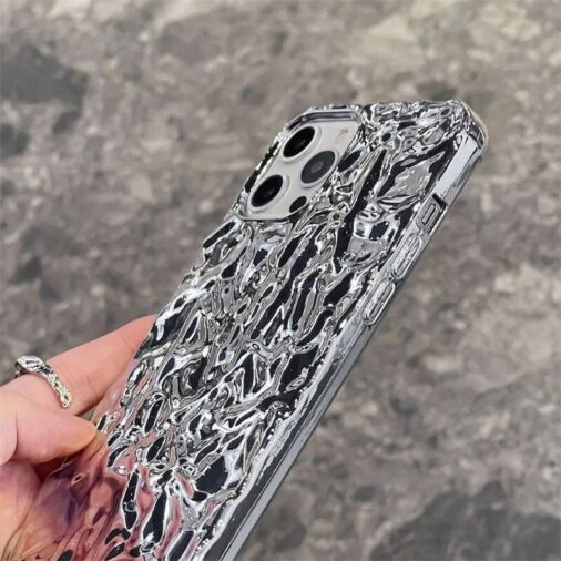 Luxury Silver Water Ripple iPhone Soft Case