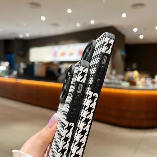 Black White Fashion Stripes iPhone Soft Textured Silicone Case