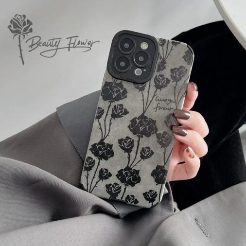Black Rose Love iPhone Soft Textured Silicone Case
