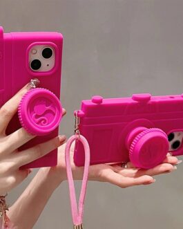 Barbie 3D Camera Crossbody Lanyard Strap iPhone Silicone Rubber Case