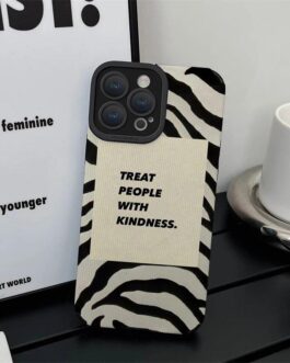 Treat People With Kindness iPhone Soft Black Textured Silicone Case