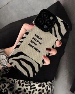 Treat People With Kindness iPhone Soft Black Textured Silicone Case