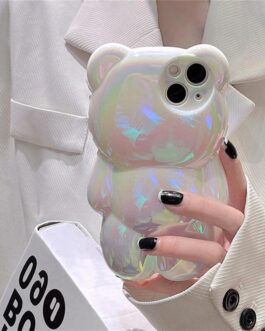 3D Cute Bear Laser Silicone iPhone Soft Case