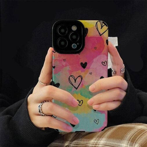 Colorful Heart Bright Textured iPhone Soft Silicone Case