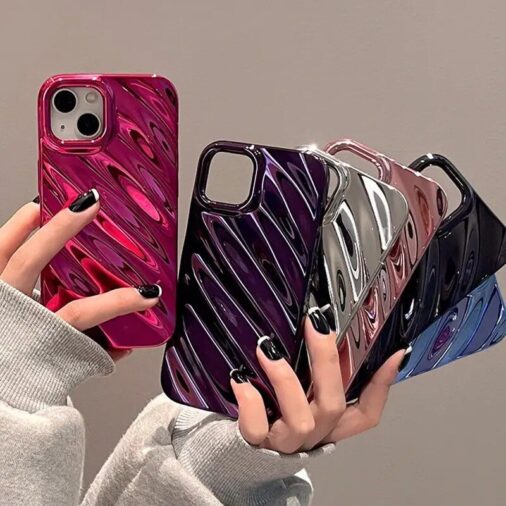 3D Glossy Texture iPhone Ripple Soft Silicone Case