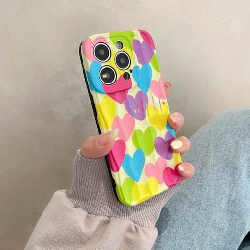 Colorful Love Heart iPhone Soft Silicone Case