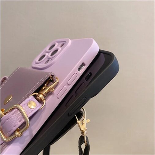 Crossbody Wallet iPhone Silicone Rubber Soft Case
