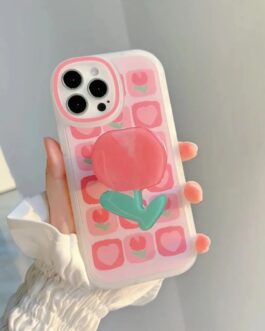 New Pink Tulip Holder iPhone Soft Silicone Case