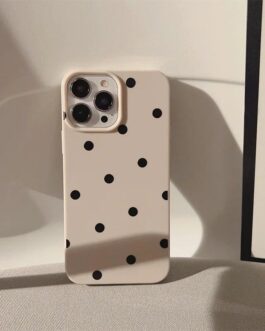 Cute Black Polka Dots iPhone Soft Silicone Case