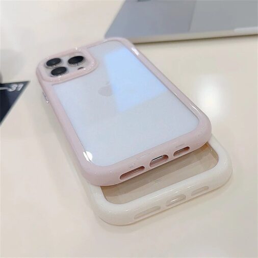 Clear Transparent Candy Color Bumper iPhone Hybrid Silicone Case