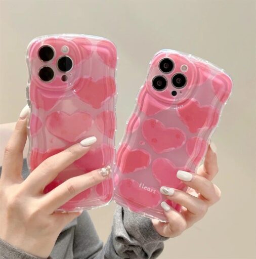 Luxury Coloful Laser Heart iPhone Glossy Case