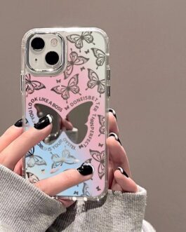 iPhone Colorful Butterflies Mirror Hybrid Silicone Case