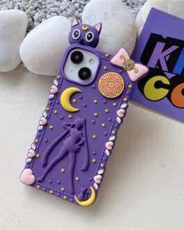 Dark Purple Sailor Moon Rubber Silicone Case For iPhone 13 & iPhone 14