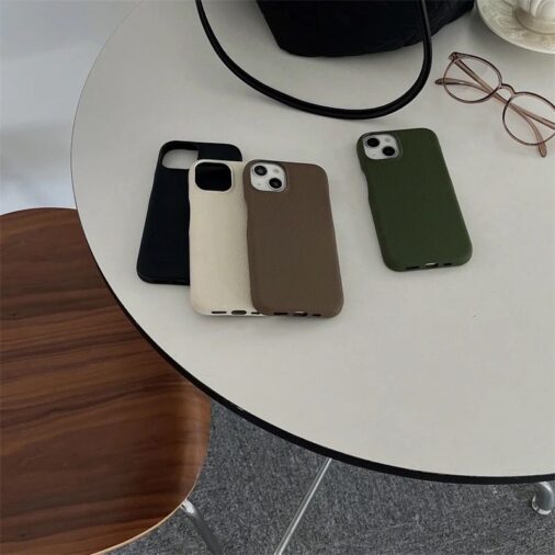 Luxury Leather Matte iPhone Protective Case