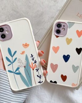 Colorful Hearts White Case iPhone Soft Silicone Case For iPhone 14 & 13