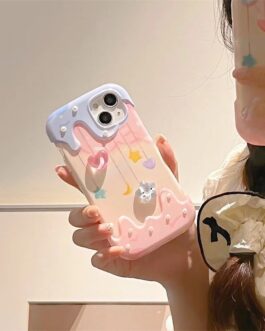 Melting Icecream Gradient Star Glittering Chic Soft iPhone Case