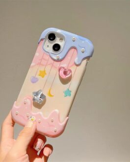 Melting Icecream Gradient Star Glittering Chic Soft Case For iPhone 13 & iPhone 14