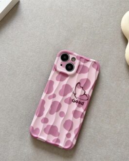 Pink Good Leopard Textured iPhone Soft Silicone Case