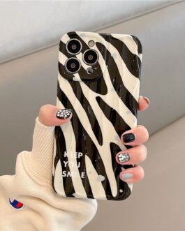 Zebra Keep You Smile Textured Soft Silicone iPhone Case