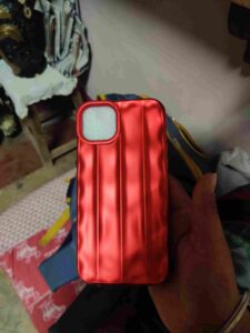 Red Wavy Glossy Party Look iPhone Soft Case photo review